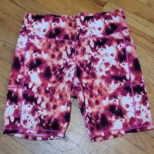 Ideology Women's Pink and White Patterned Bike Shorts